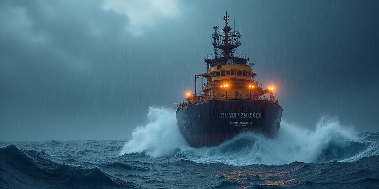 Rugged maritime reporting buoy in heavy Atlantic swells
